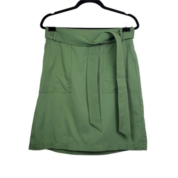 J. Crew Factory Dresses & Skirts - J.Crew Factory Womens Green Belted A-Line Twill Skirt Size 6 NWT